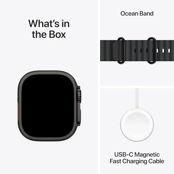 ساعت هوشمند اپل مدل Ultra 2 Black Titanium Case Ocean Band 49mm