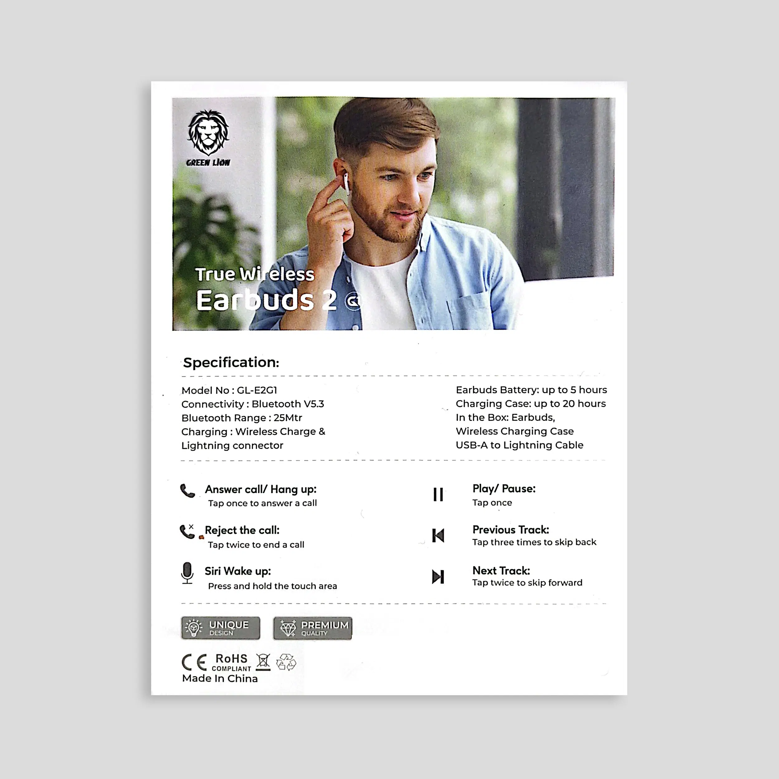 هدست بلوتوثی گرین لاین مدل EARBUDS 2