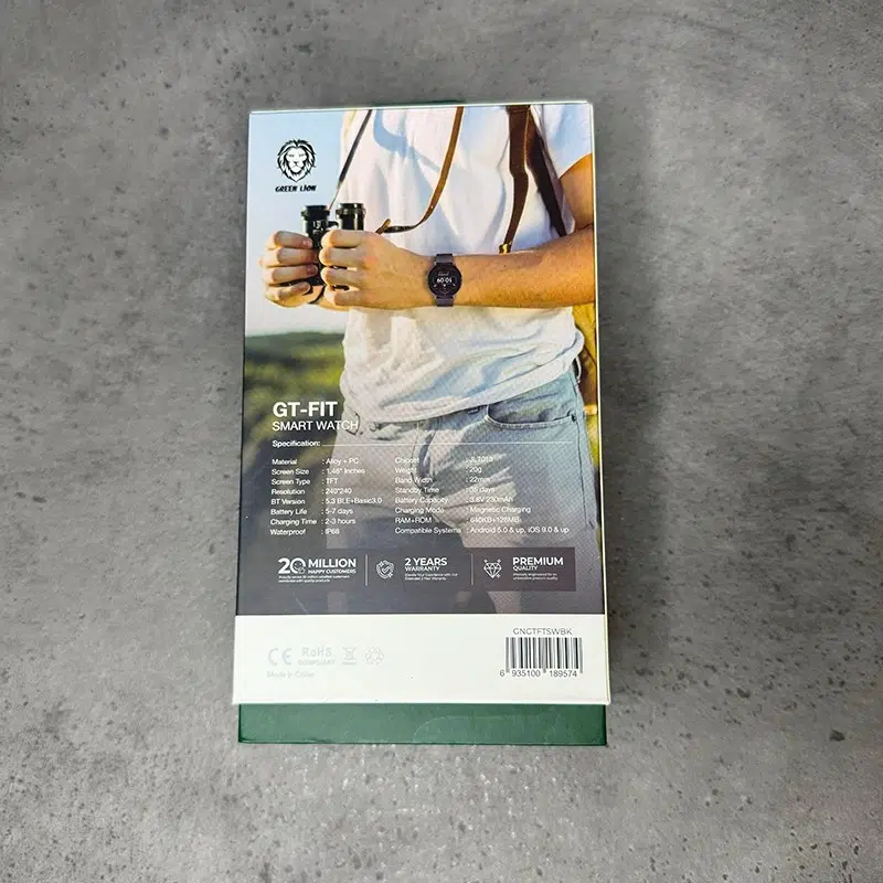 ساعت هوشمند 1.46 اینچی گرین لاین مدل GT-FIT با بند سیلیکونی